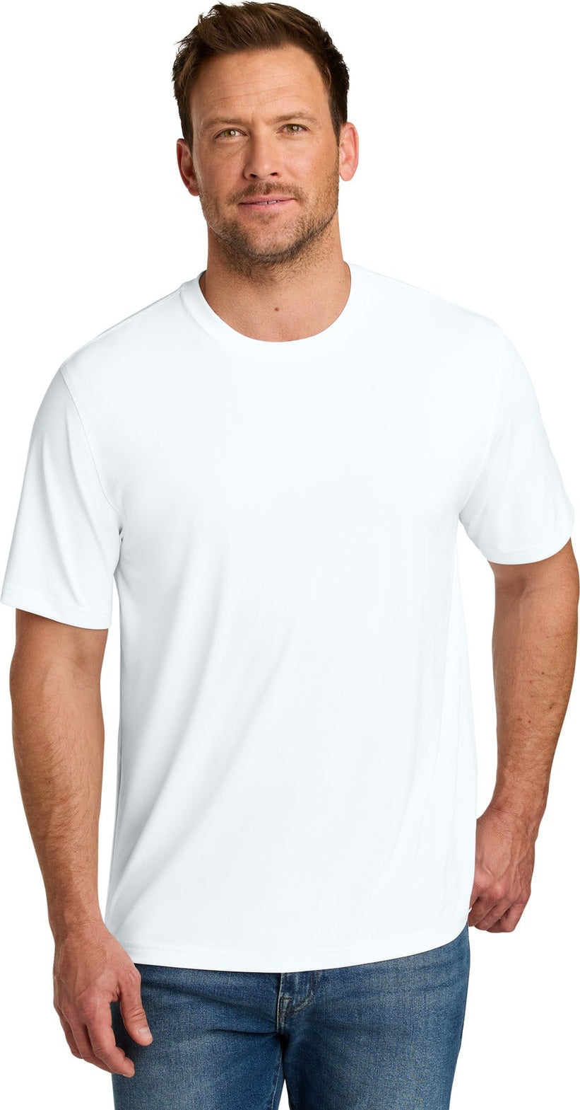 Front View of White CornerStone Workwear Pro Short Sleeve Tee CS440
