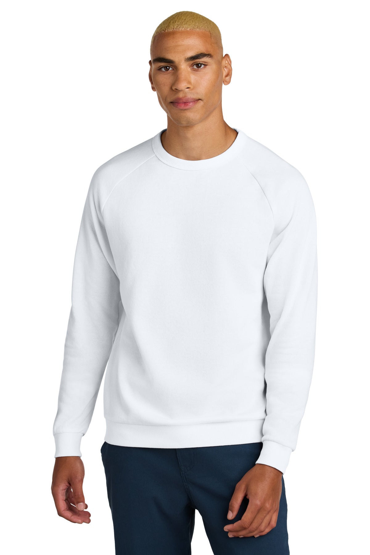 Front View of White District Perfect Tri Fleece Crewneck Sweatshirt DT1304