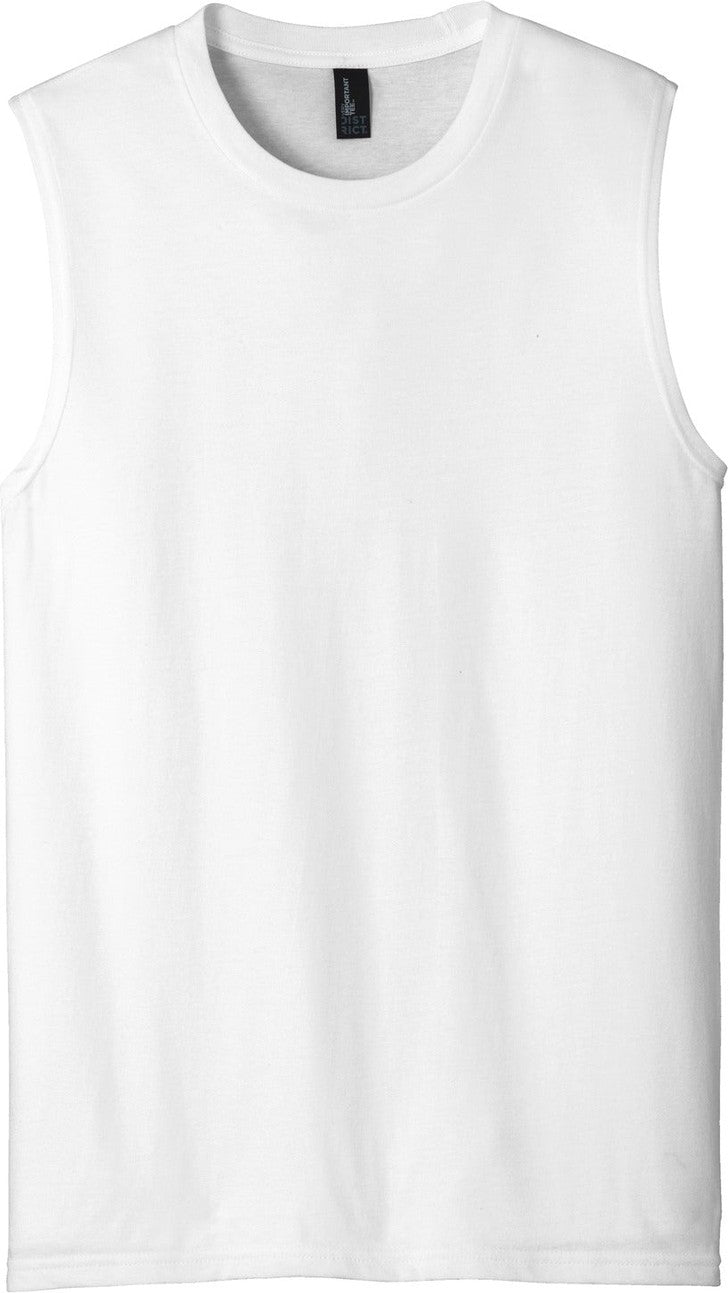 Front View of White District V.I.T Muscle Tank DT6300