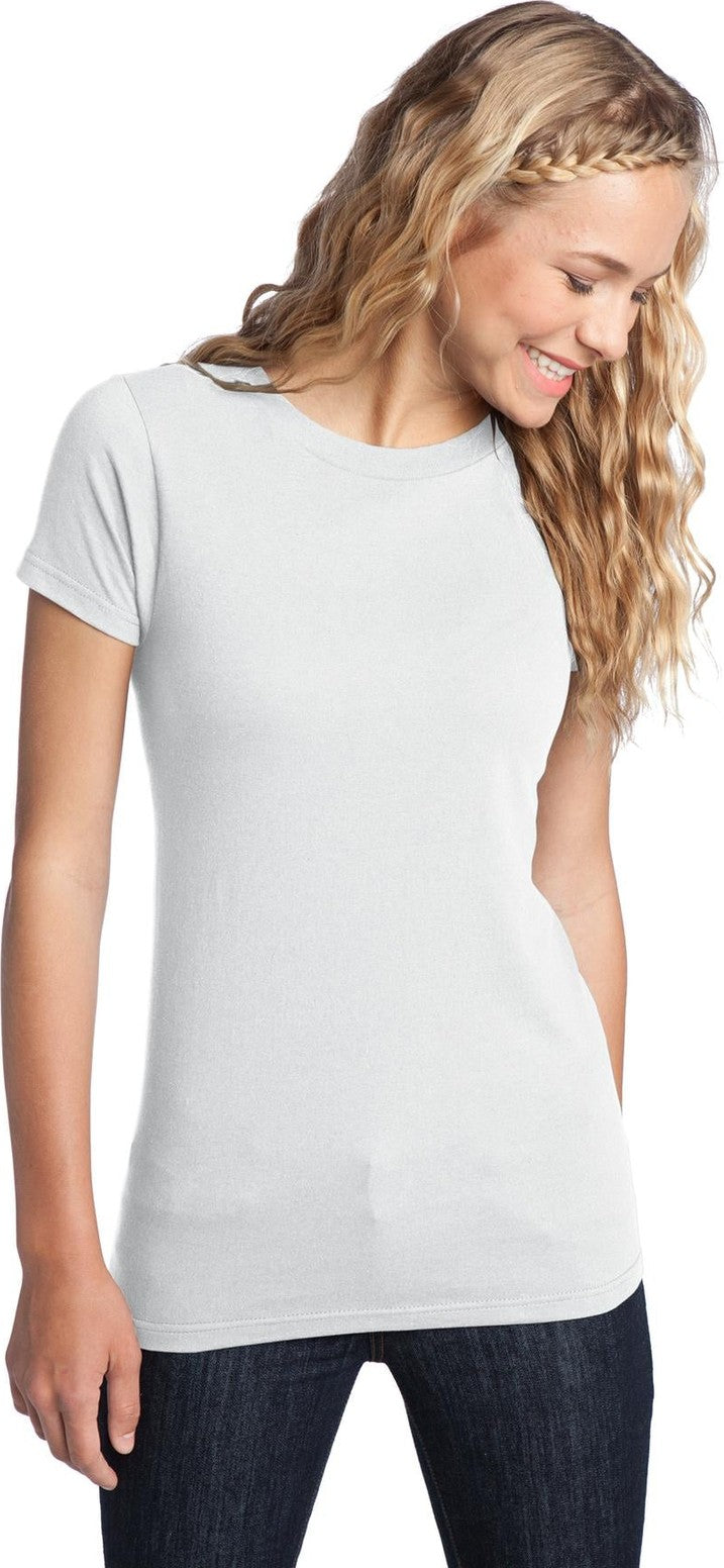 Front View of White District Women's Fitted The Concert Tee DT5001