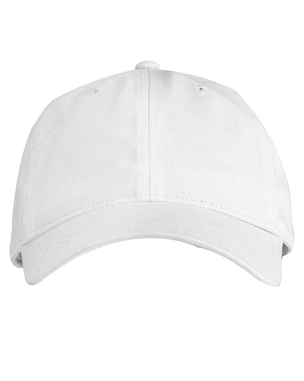 Front View of White Eco Baseball Cap - EC7000