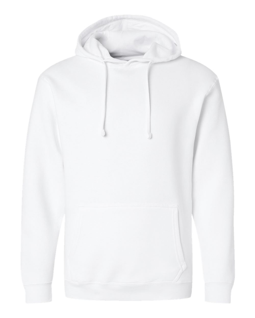 Front View of White Elevated Fleece Basic Hoodie - 6926