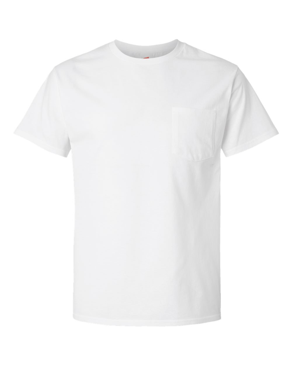 Front View of White Essential-T Pocket T-Shirt - 5290P