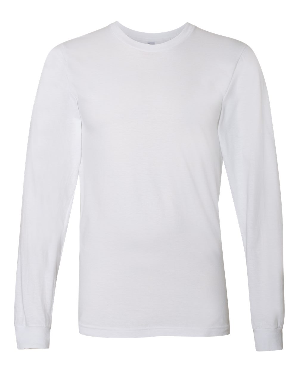 Front View of White Fine Jersey Long Sleeve Tee - 2007