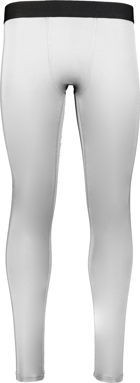 Front View of WHITE FULL LENGTH COMPRESSION TIGHT
