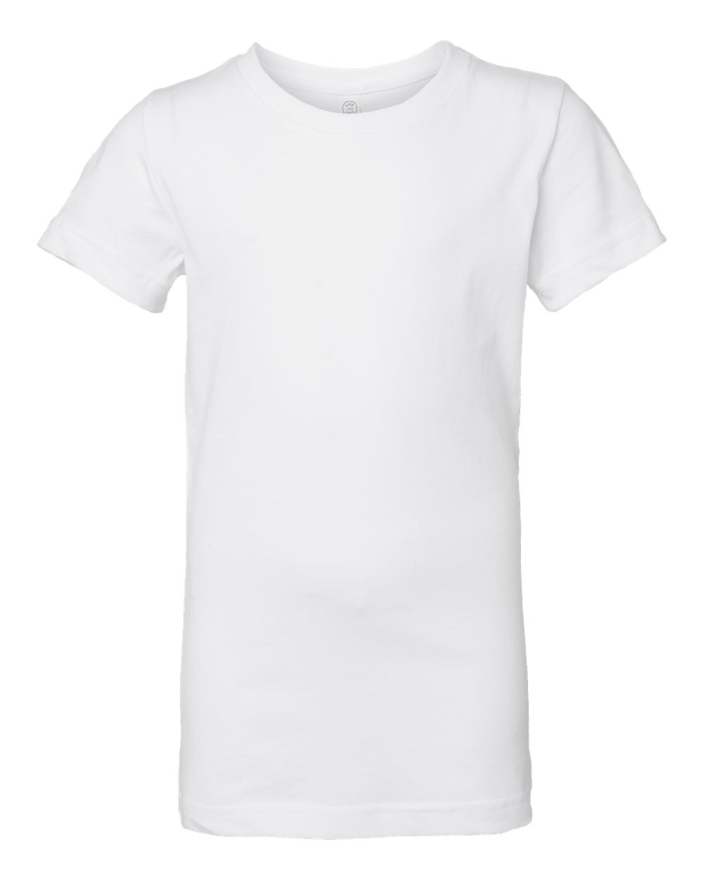 Front View of White Girls' Fine Jersey Tee - 2616