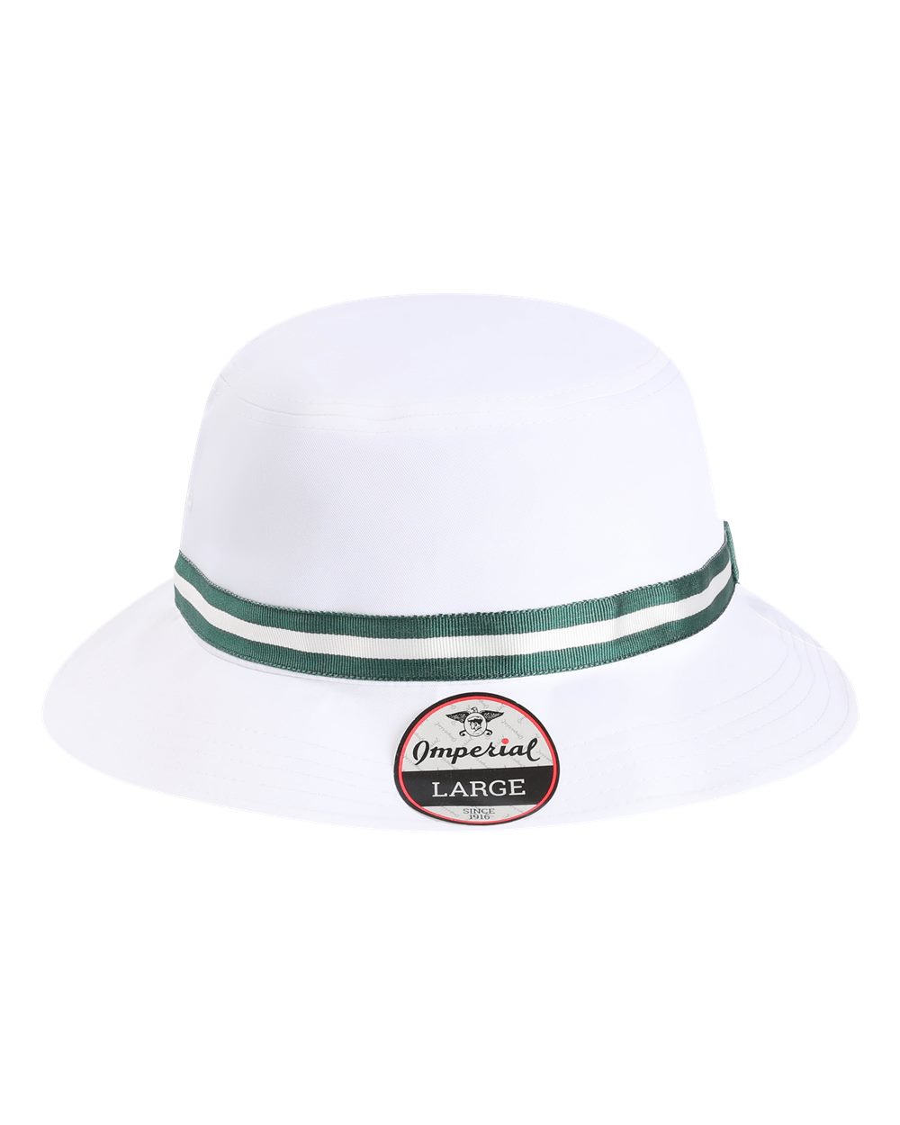 Front View of White/ Green The Oxford Performance Bucket - 1371P