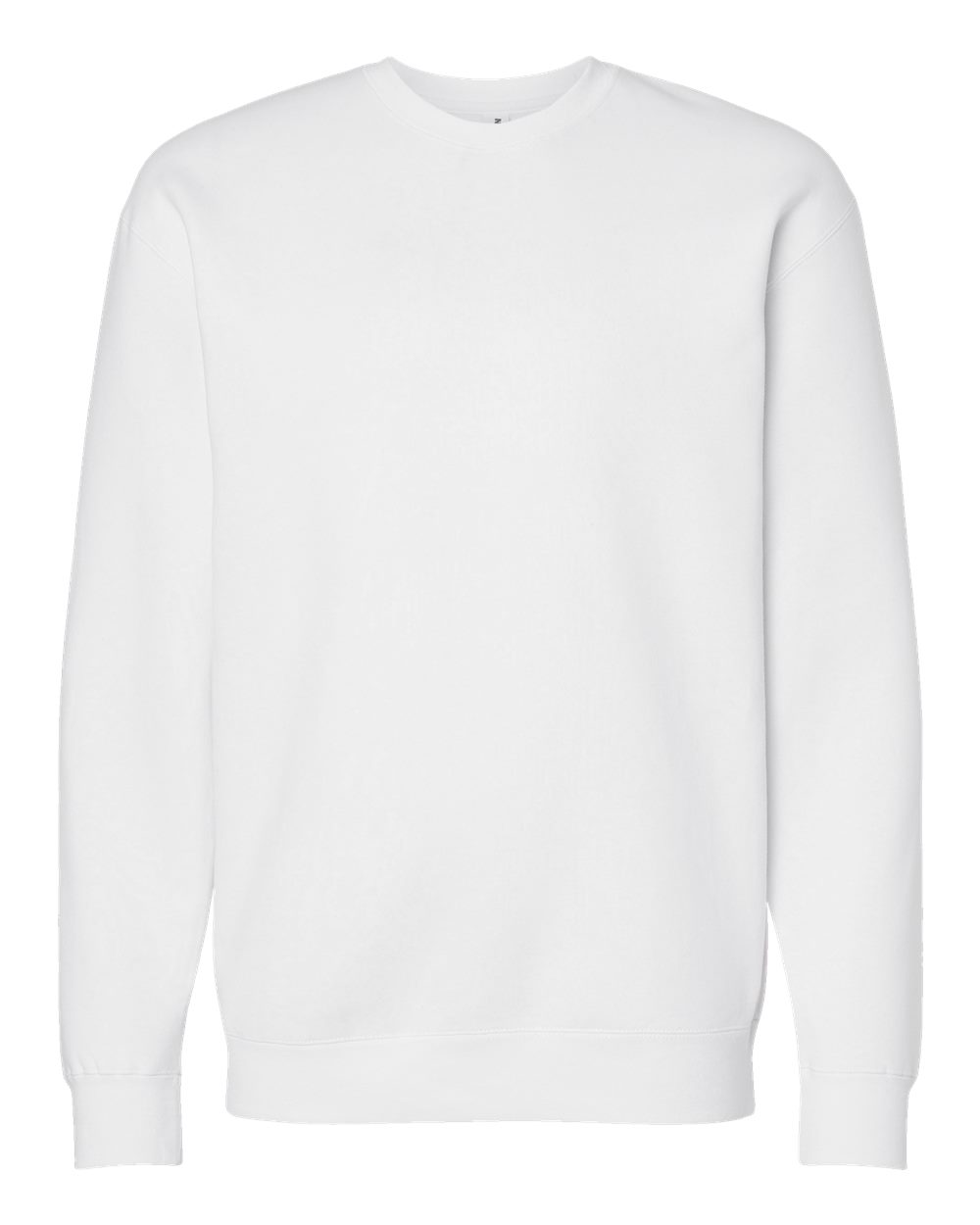 Front View of White Heavyweight Crewneck Sweatshirt - IND3000