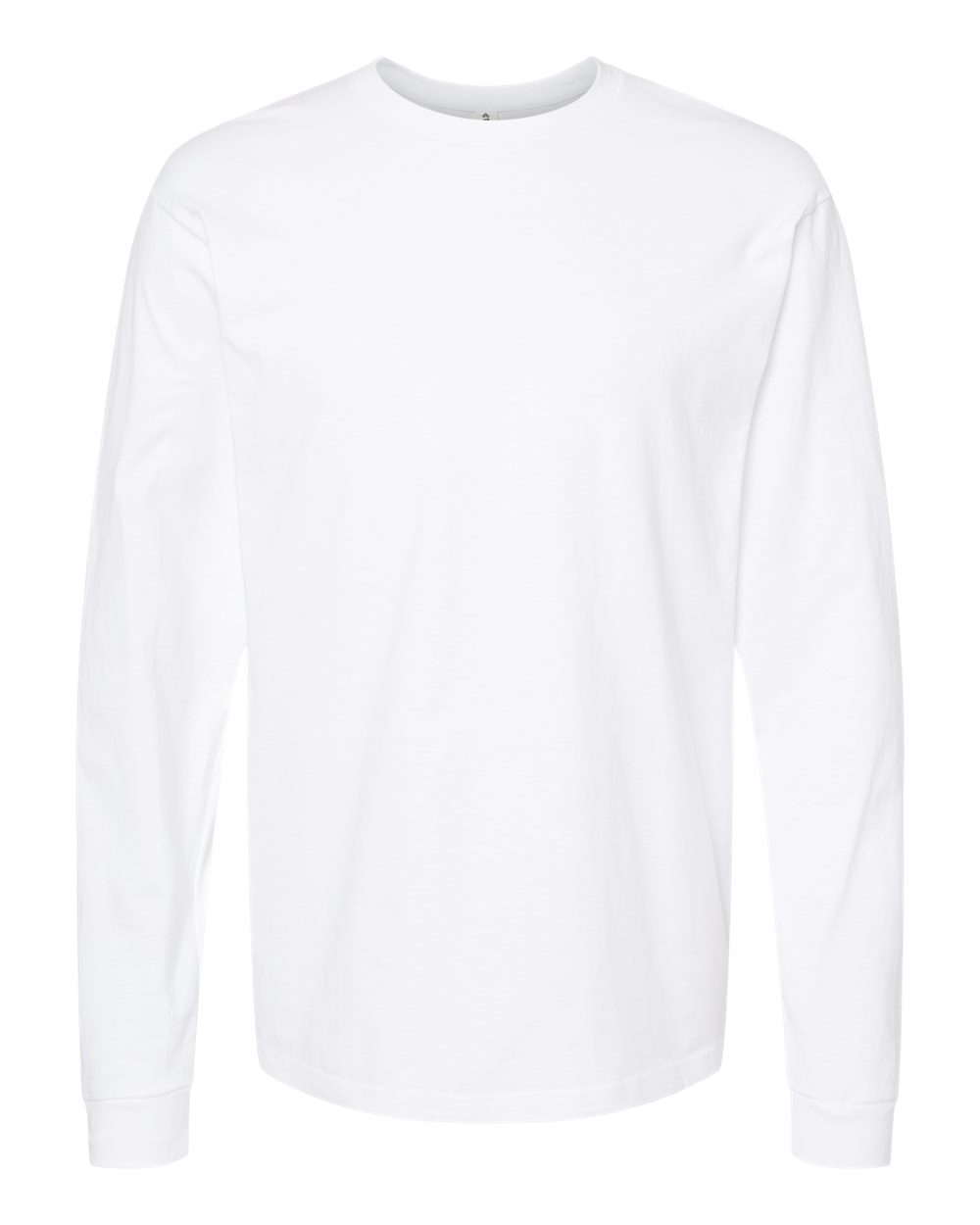 Front View of White Heavyweight Jersey Long Sleeve T-Shirt - 291