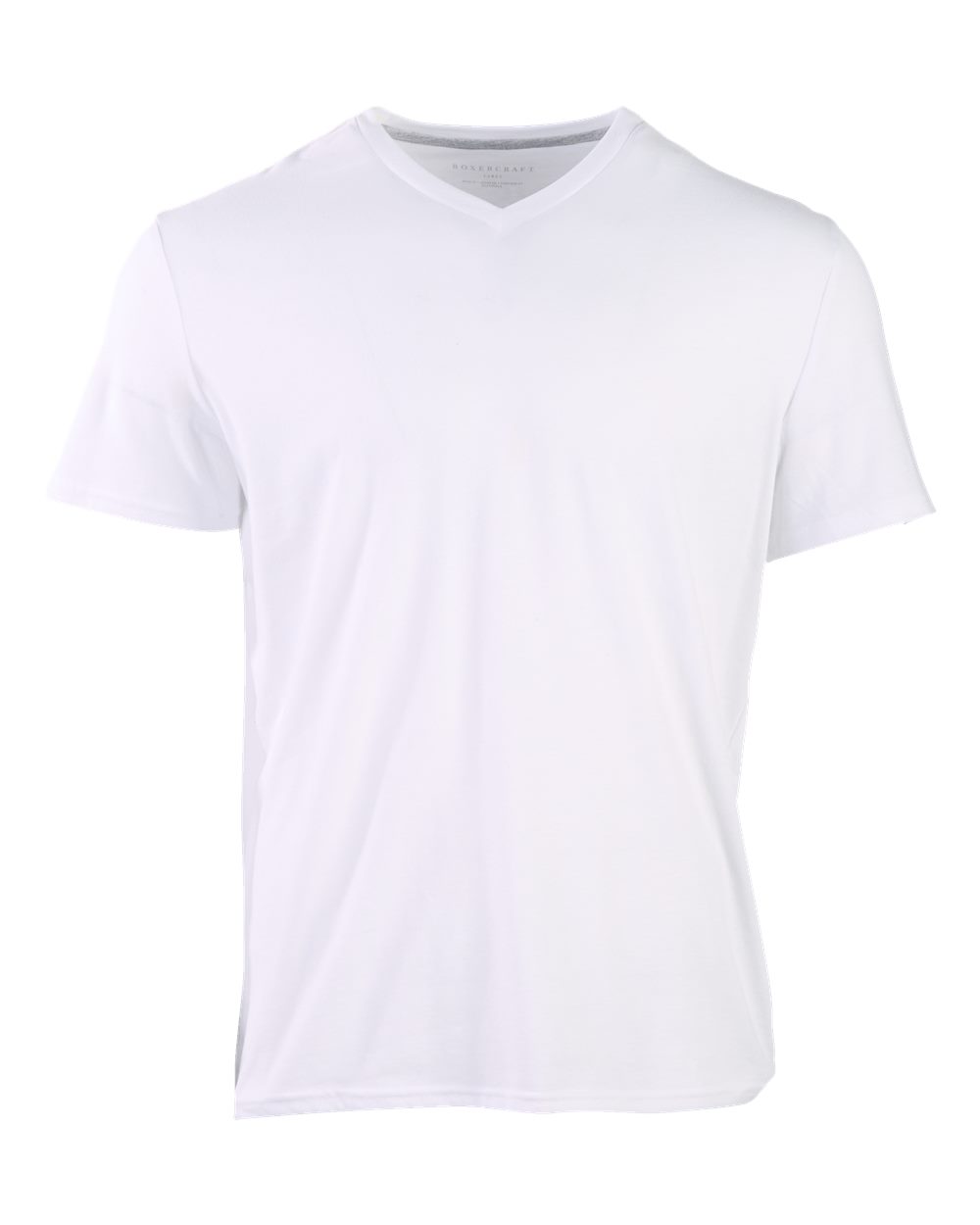 Front View of White High V-Neck T-Shirt - BM2204