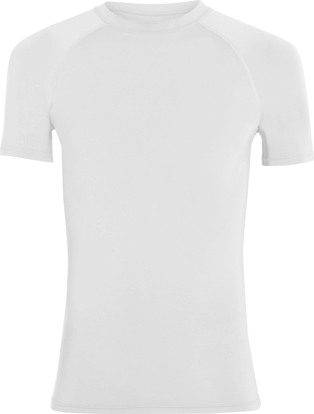 Front View of WHITE HYPERFORM COMPRESSION SS SHIRT