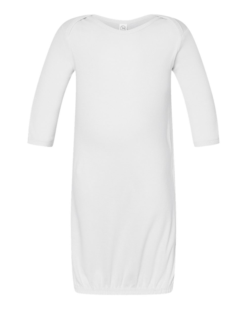 Front View of White Infant Baby Rib Layette - 4406