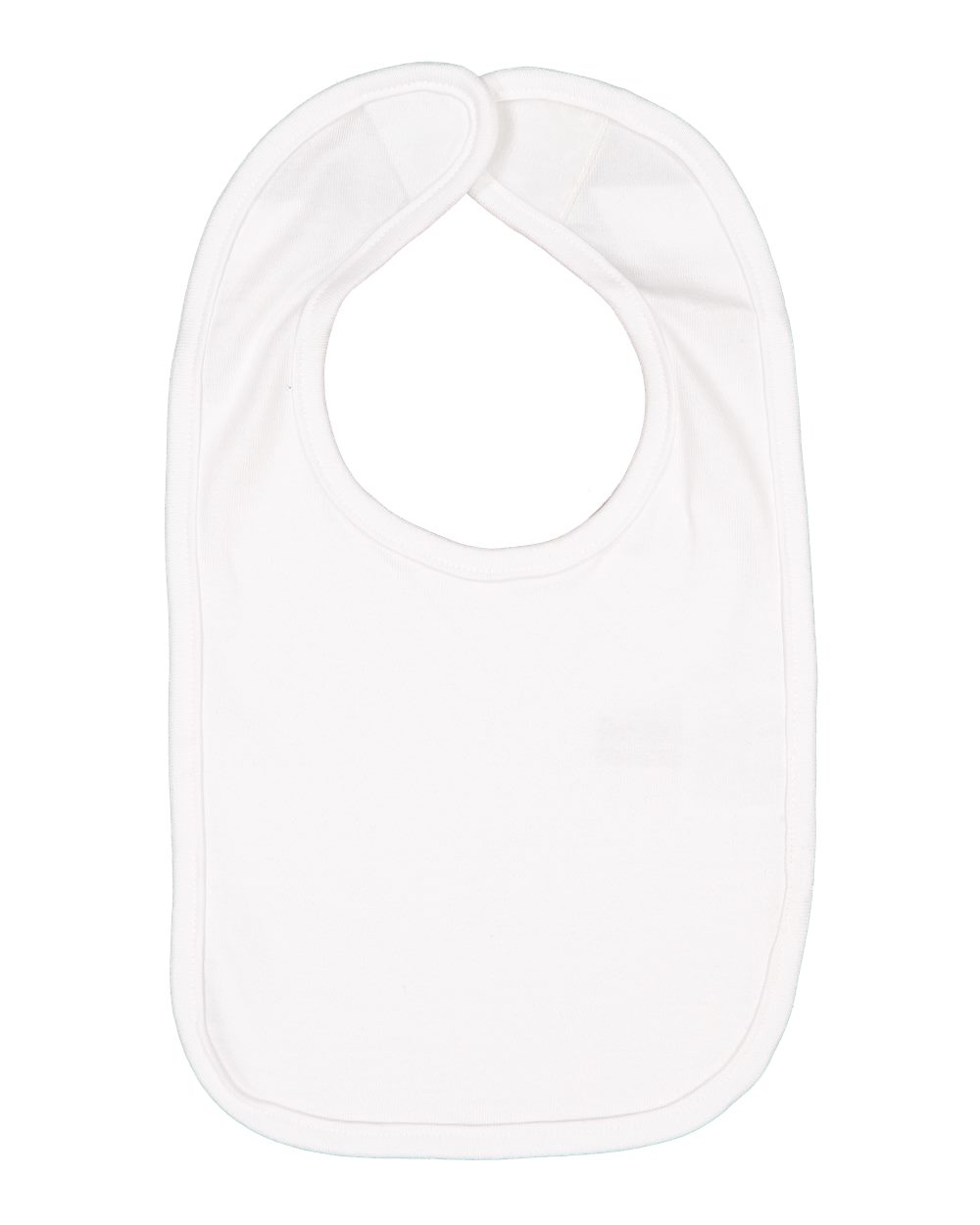 Front View of White Infant Premium Jersey Bib - 1005