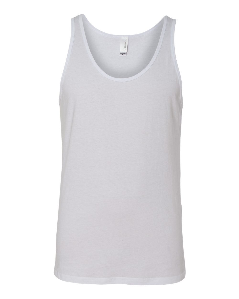 Front View of White Jersey Tank - 3480