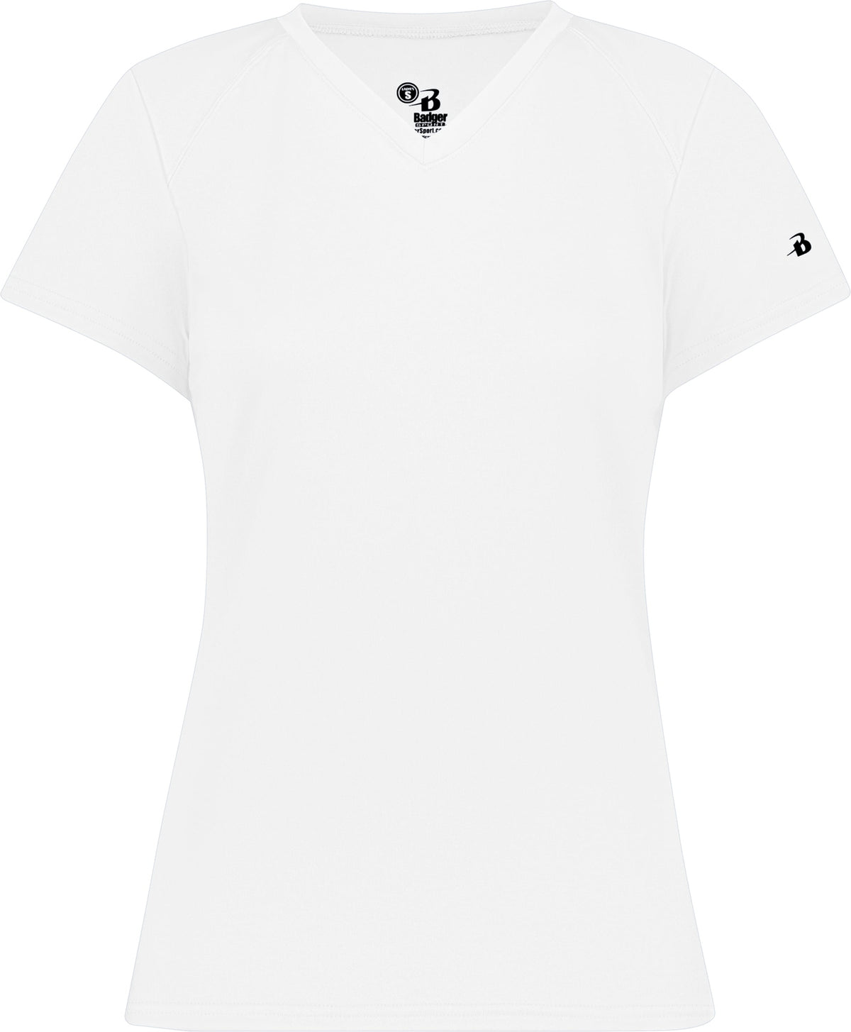 Front View of WHITE LADIES B-CORE V-NECK TEE