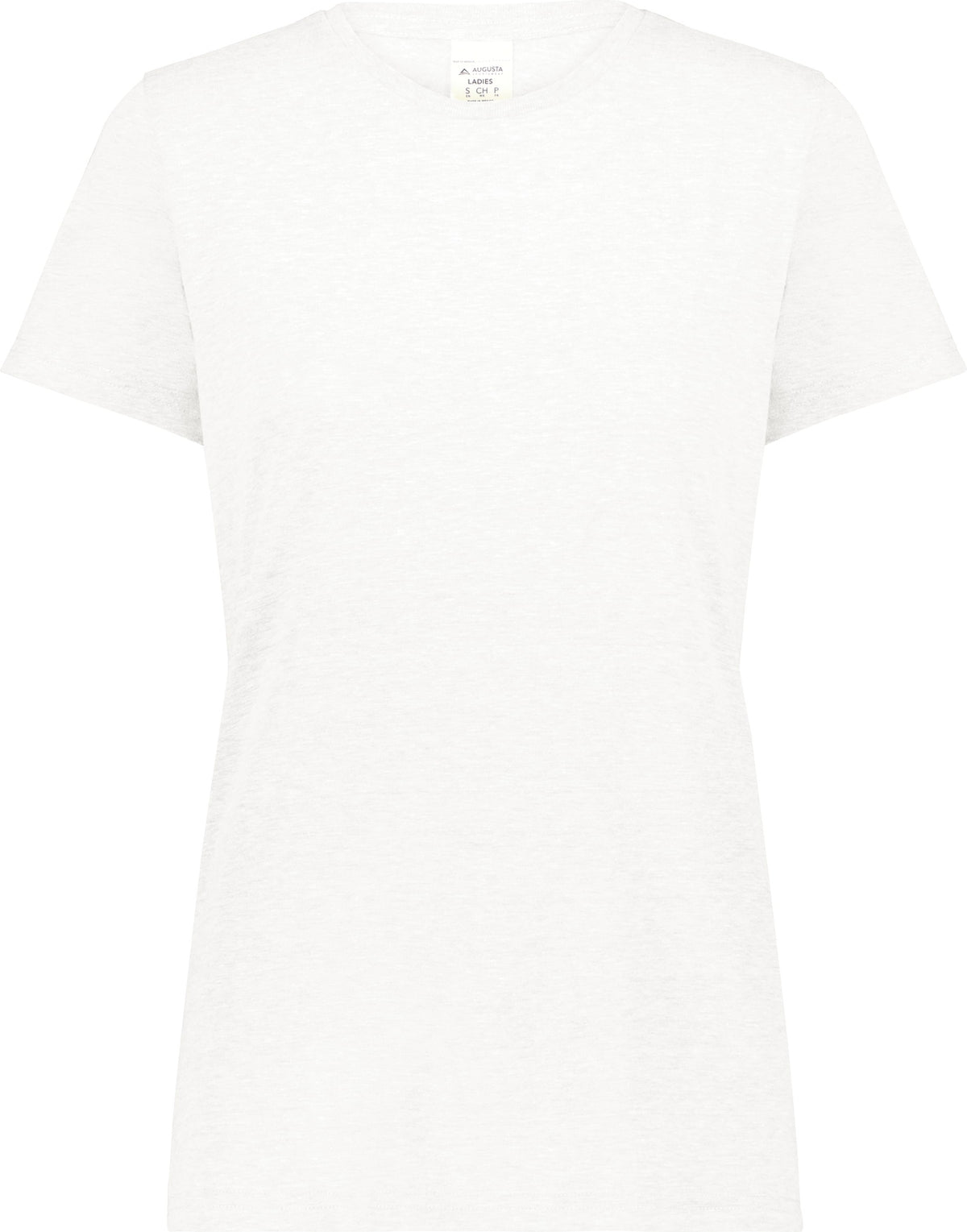 Front View of WHITE LDS ALL-DAY C/B TRI BLND TEE