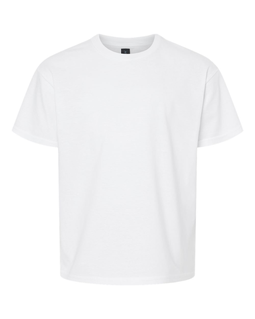 Front View of White Light Cotton Youth T-Shirt - 3000B