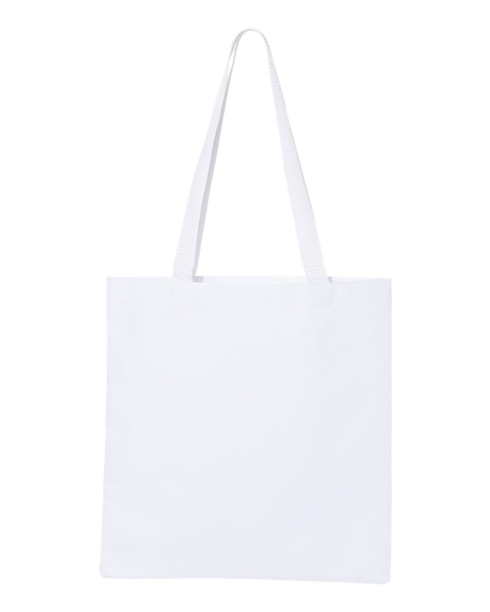 Front View of White Madison Basic Tote - 8801