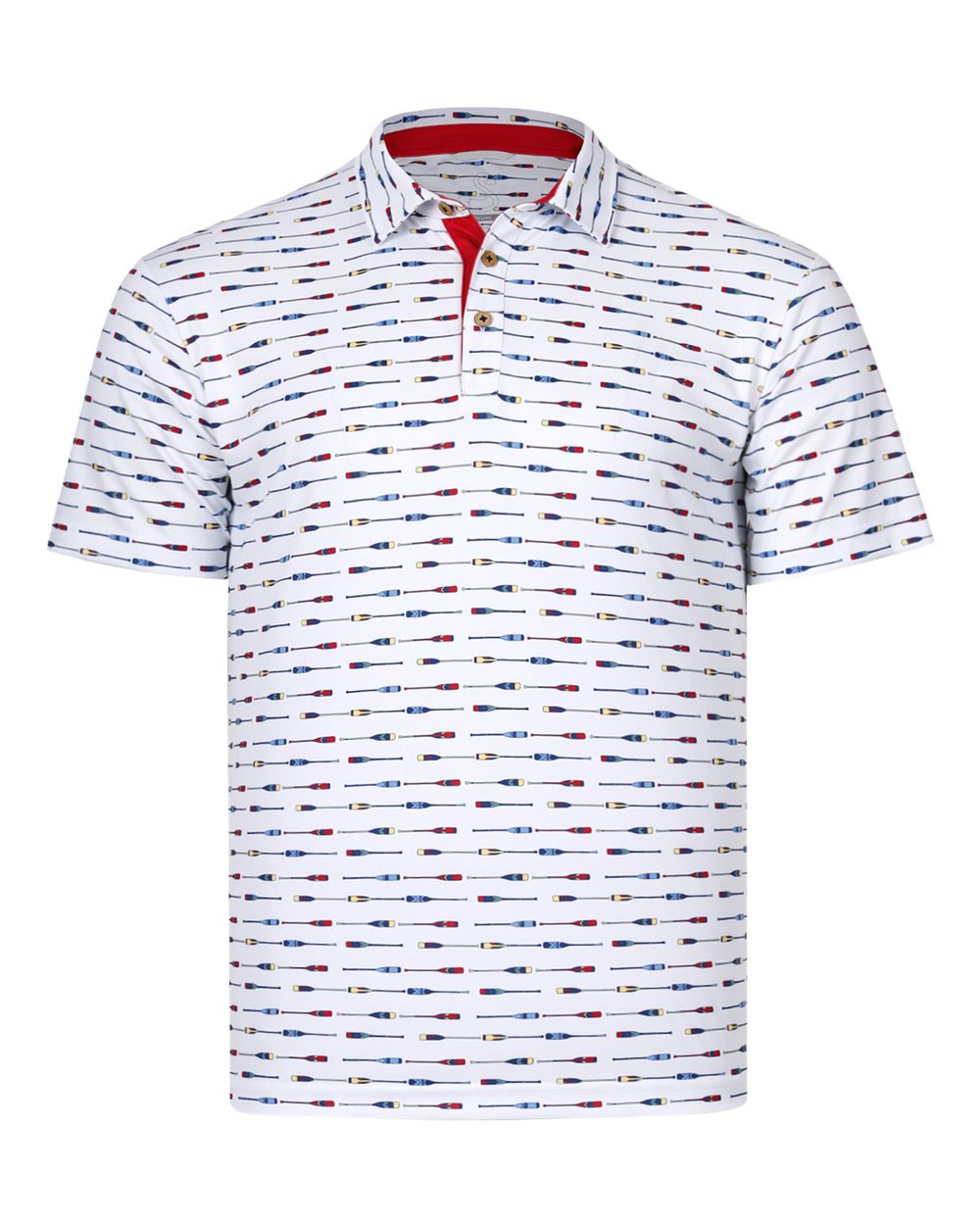 Front View of White Men's DC Polo - SW1021