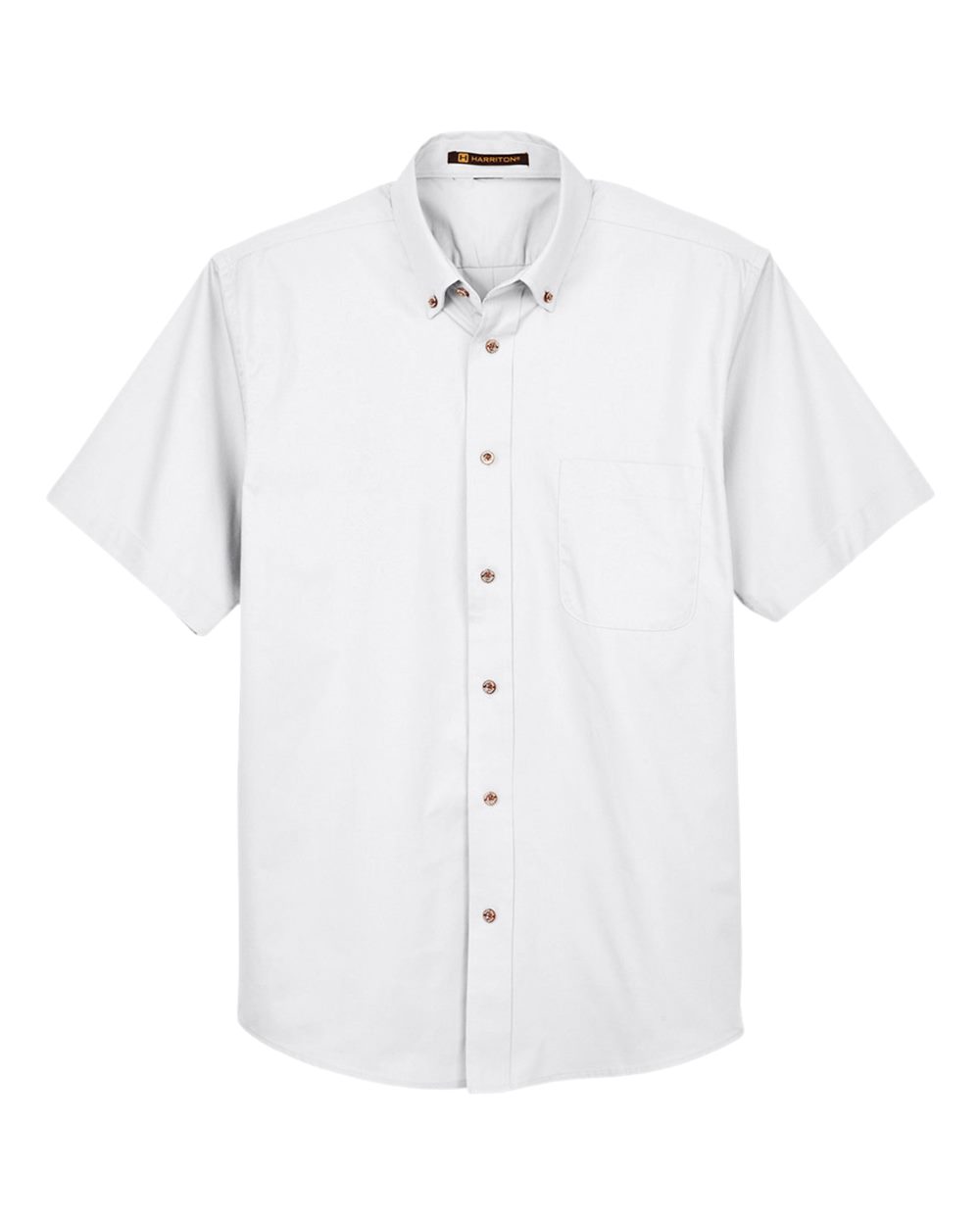 Front View of White Men's Easy Blend™ Twill Dress Shirt with Stain-Release - M500S