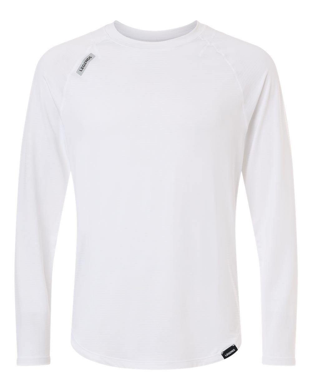 Front View of White Men's Enzo Long Sleeve T-Shirt - LSM00T018 plain
