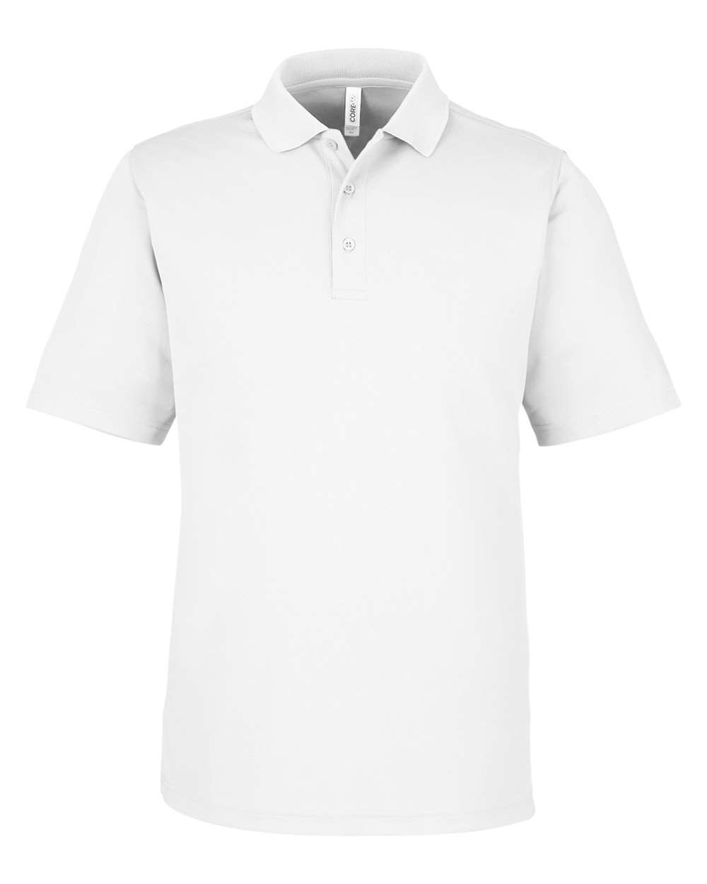 Front View of White Men's Market Snag Protect Mesh Polo - CE104