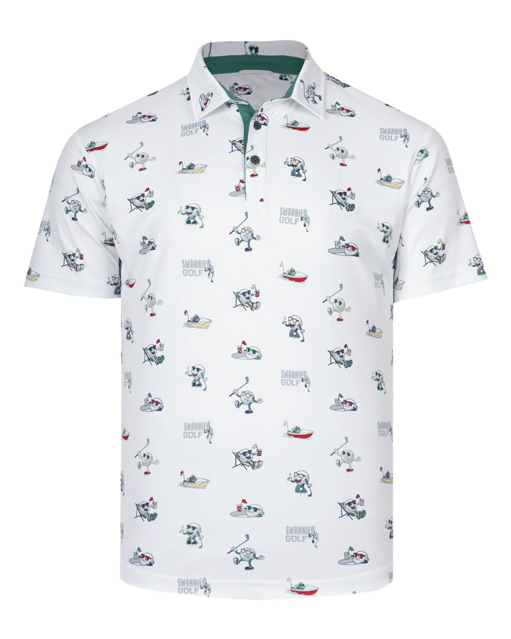 Front View of White Men's Milltown Polo - SW1022