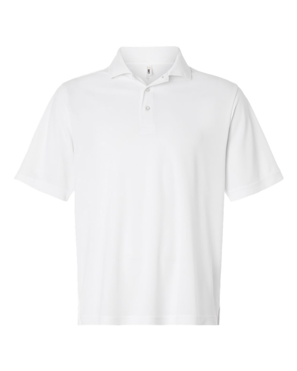 Front View of White Men's Tall Nova Performance Pique Polo - CE108T