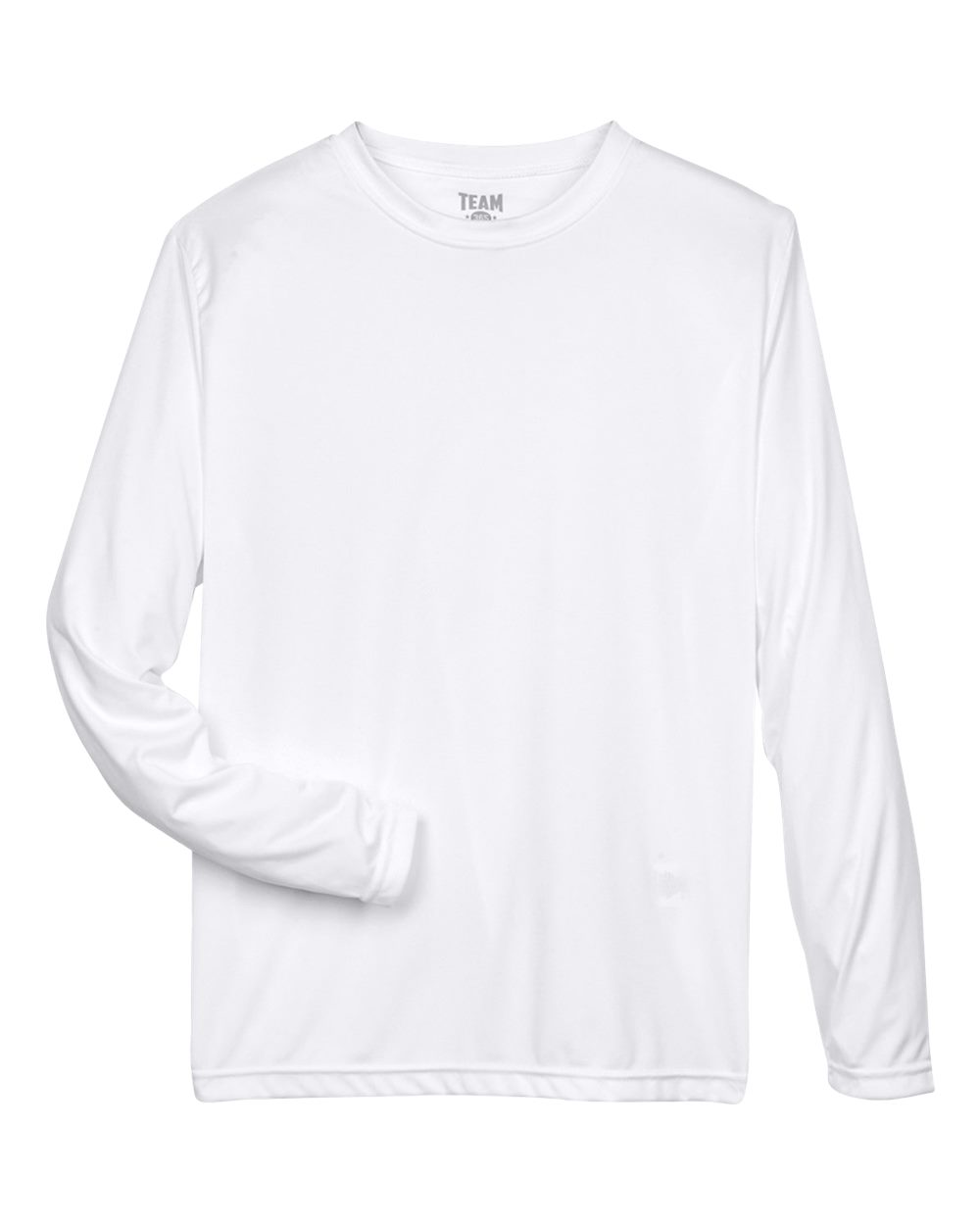 Front View of White Men's Zone Performance Long Sleeve T-Shirt - TT11L