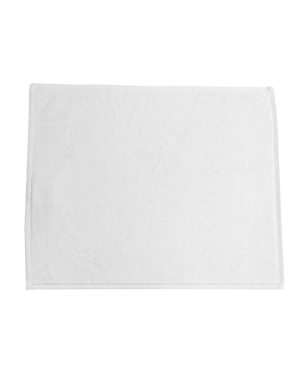 Front View of White Microfiber Rally Towel - C1518MF