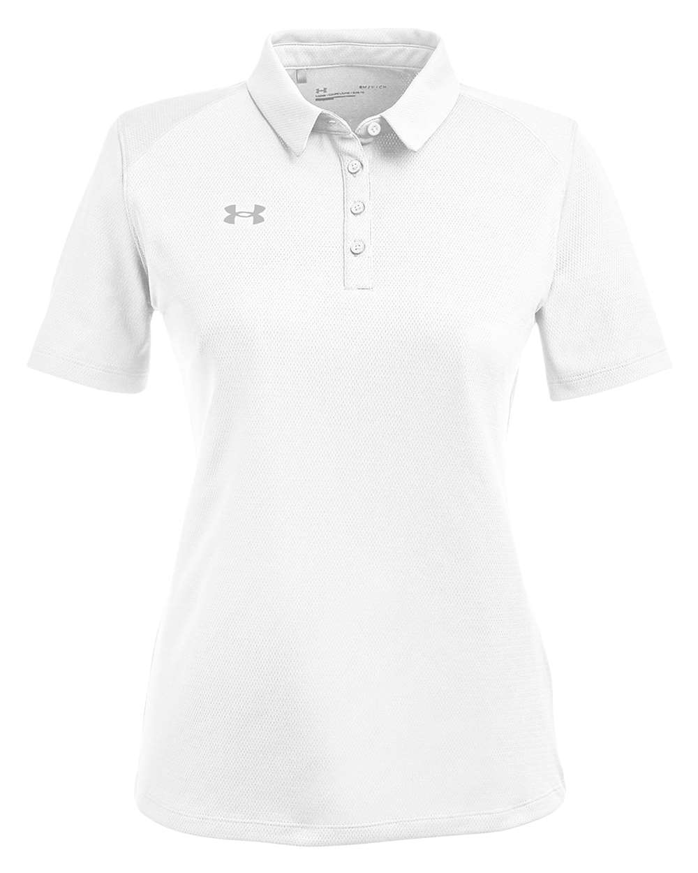 Front View of White/ Mod Grey Women's Tech™ Polo - 1370431 plain