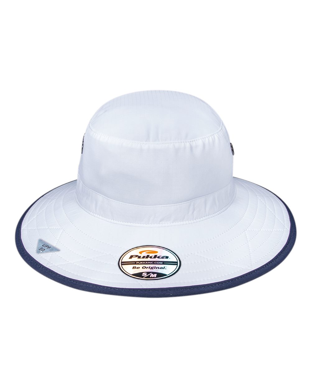 Front View of White/ Navy Shademaker Booney - 9000