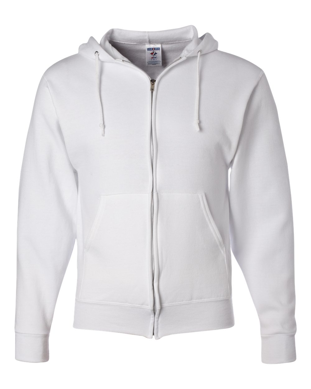 White NuBlend® Full-Zip Hooded Sweatshirt - 993MR