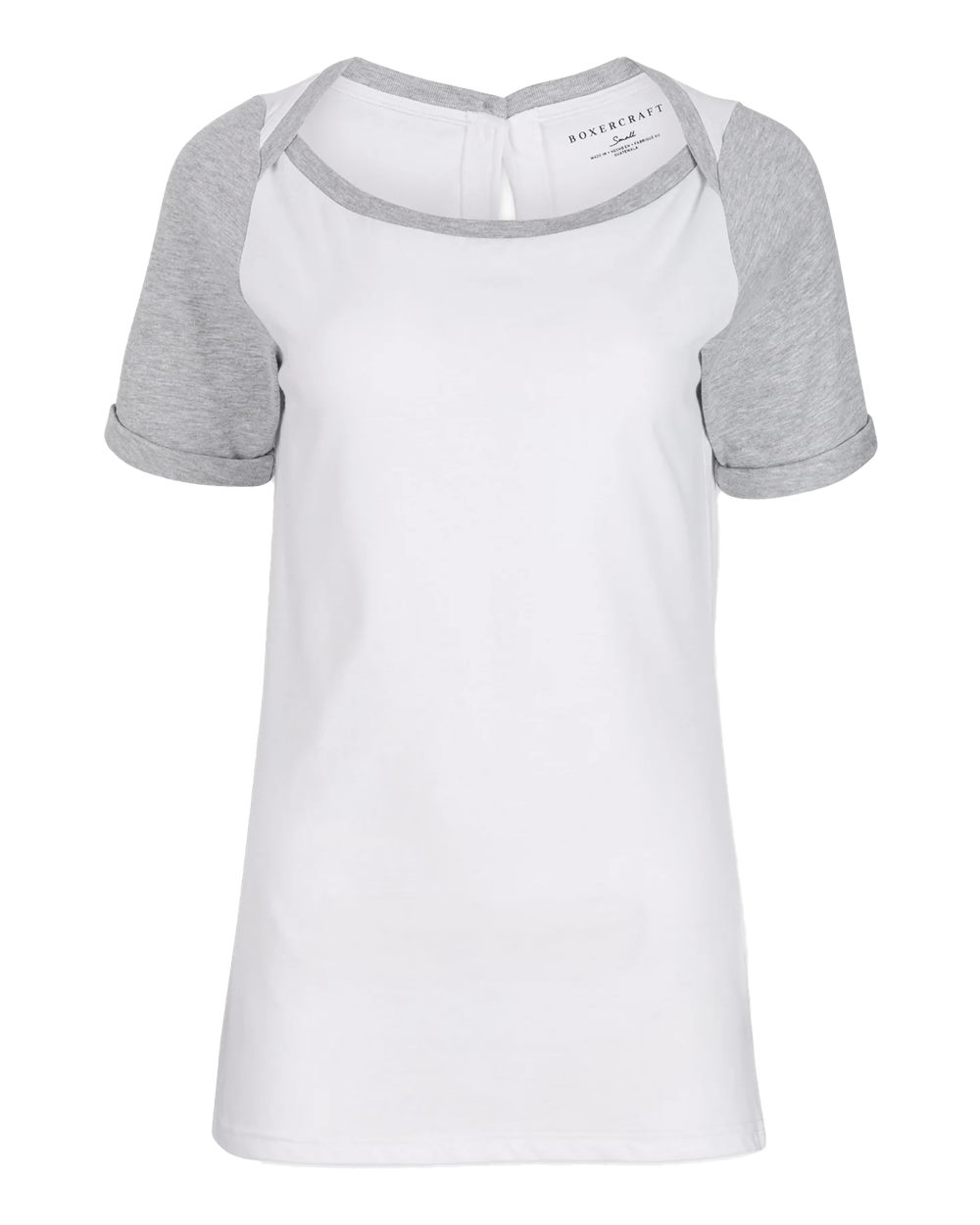 Front View of White/ Oxford Women's Carefree T-shirt - BW2404