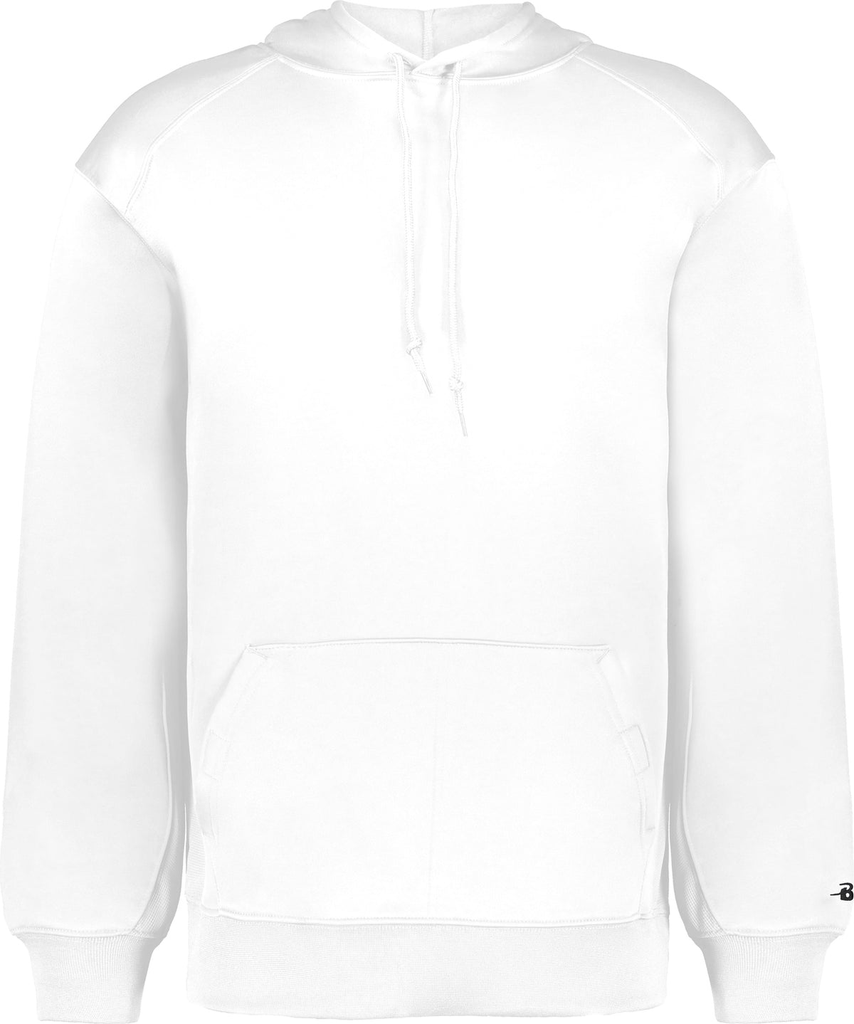Front View of WHITE PERFORMANCE FLEECE HOODIE
