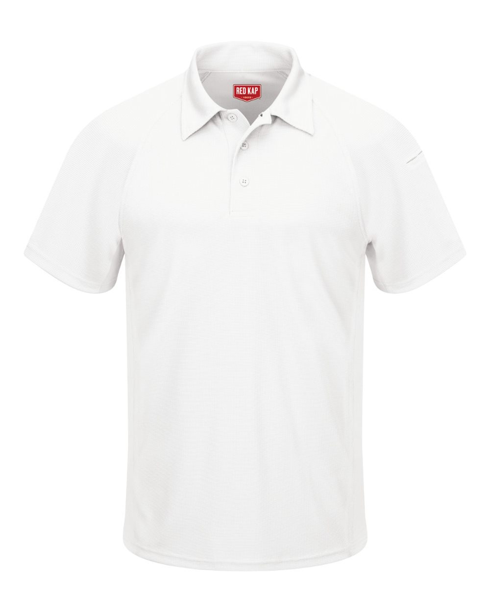 Front View of White Performance Knit® Flex Series Active Polo - SK92