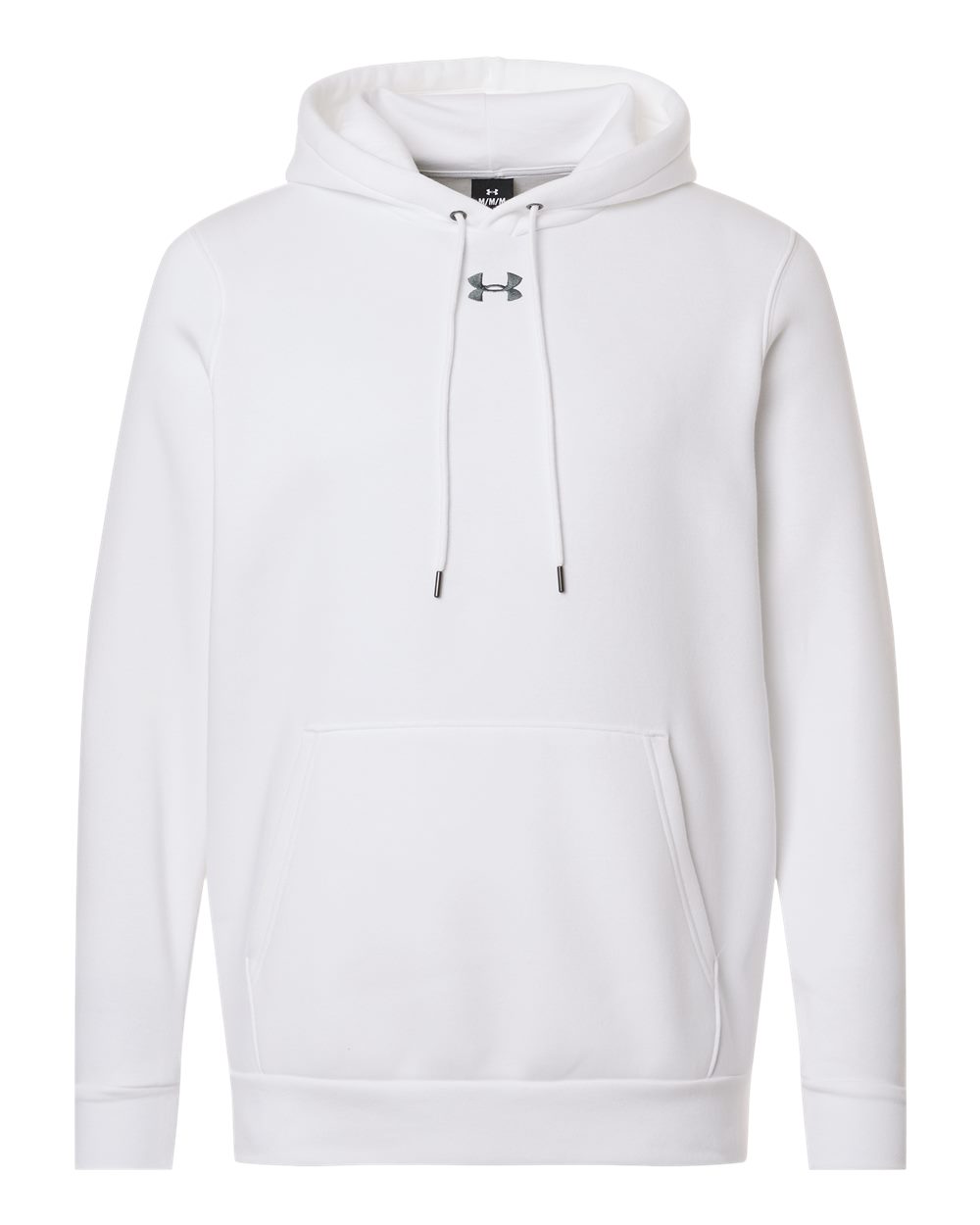 Front View of White/ Pitch Grey Medium Heather Men's Team Icon Fleece Hooded Sweatshirt - 6014161 plain