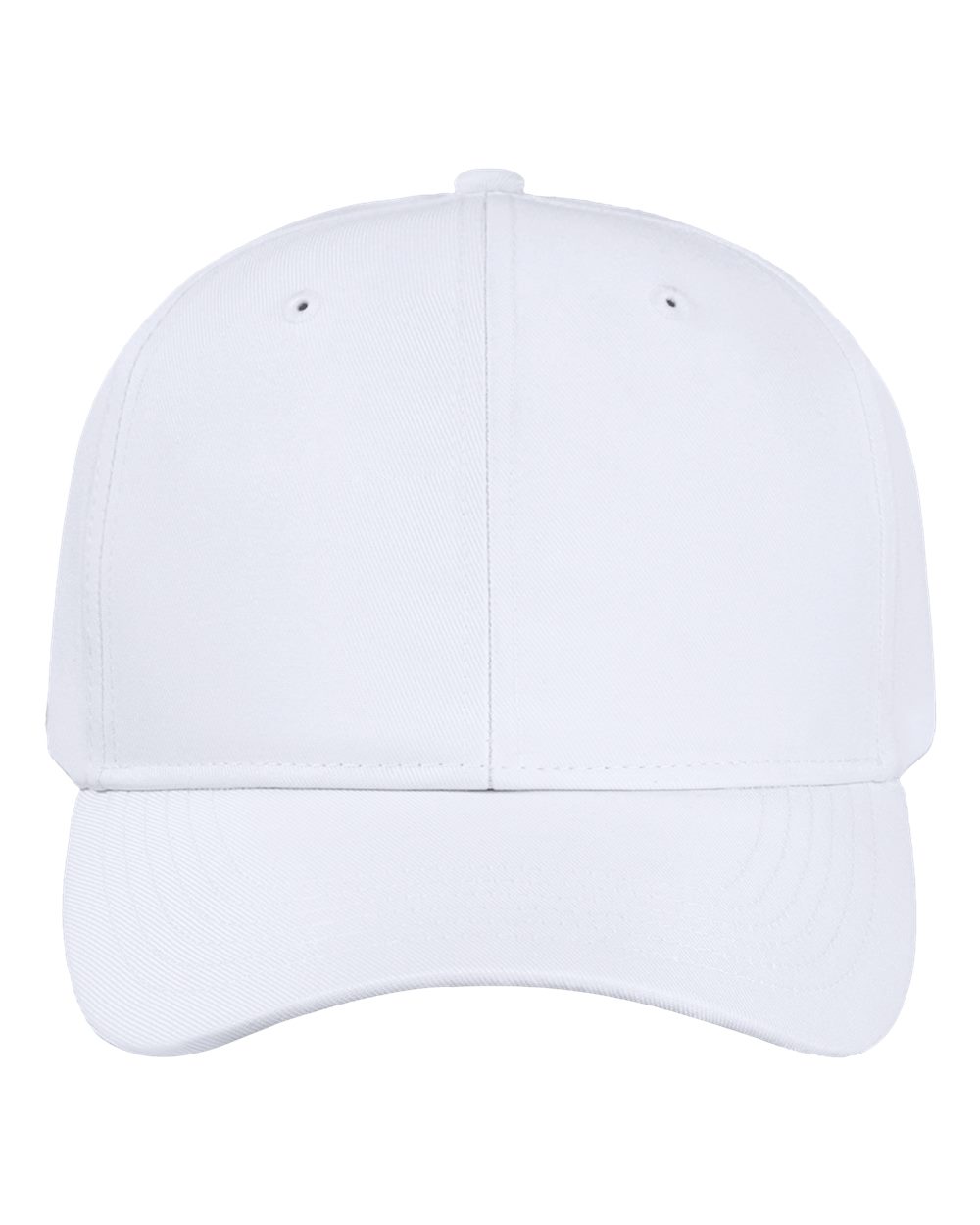 Front View of White Poly Twill Cap - VC905 plain