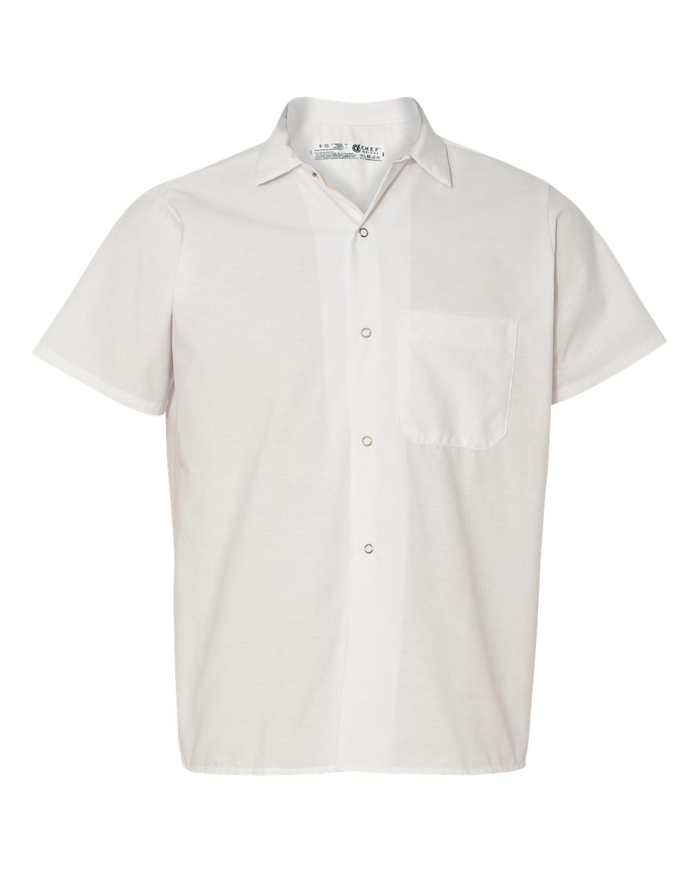 White Poplin Cook Shirt with Gripper Closures - 5020