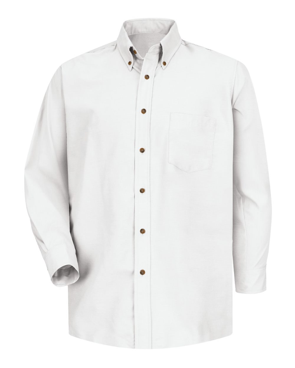 Front View of White Poplin Dress Shirt - SP90