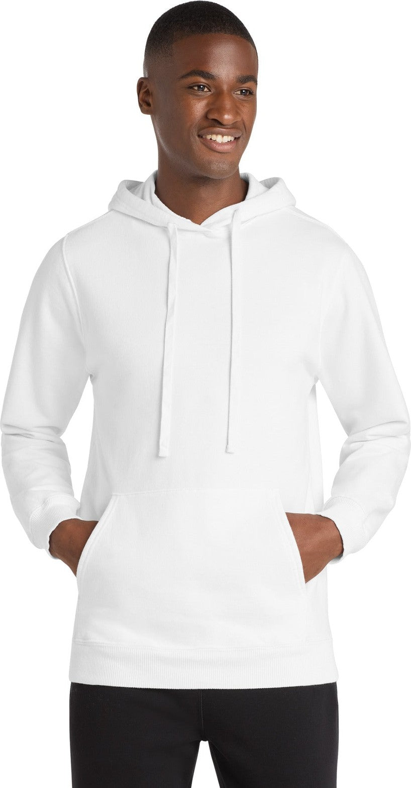 Front View of White Port & Co Beach Wash Garment-Dyed Pullover Hooded Sweatshirt. PC098H