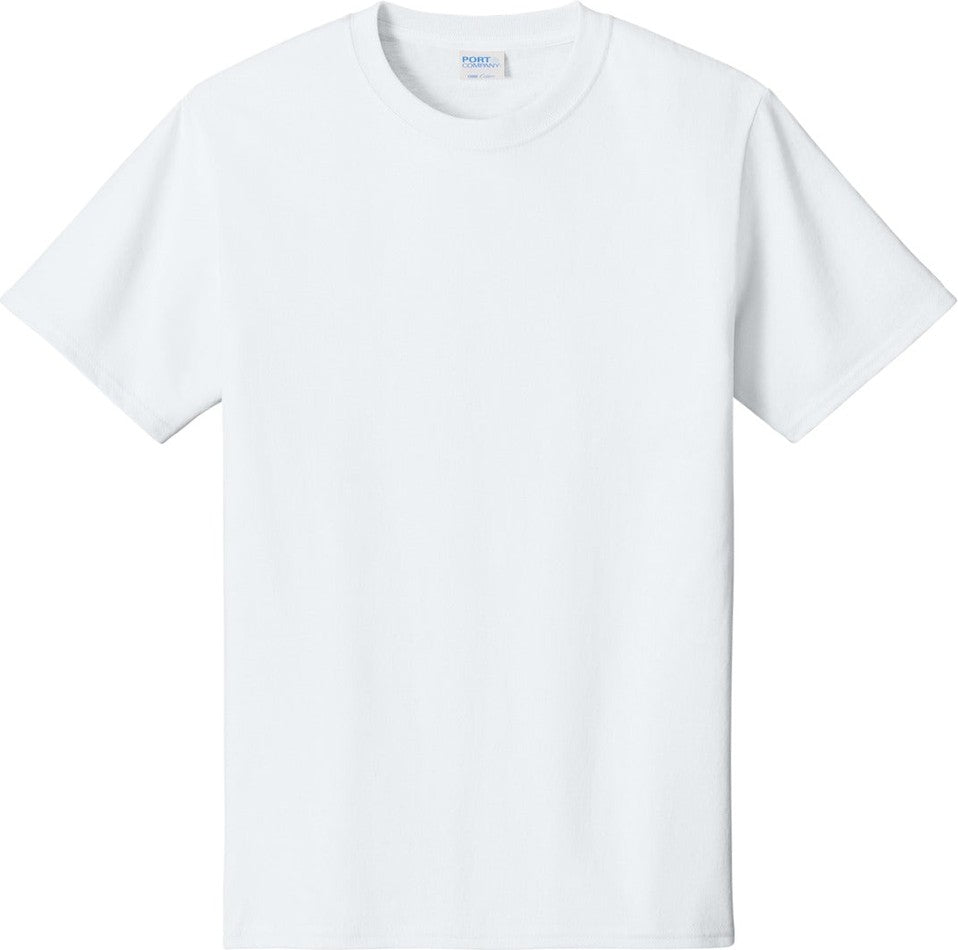 Front View of White Port & Co Tall Core Cotton Tee PC54T