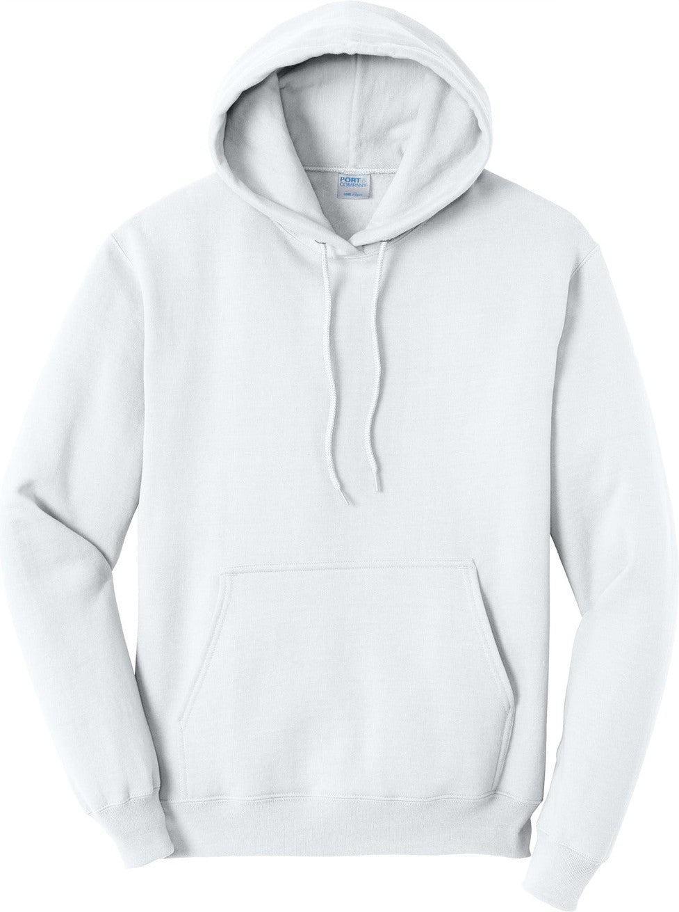 Front View of White Port & Co Tall Core Fleece Pullover Hooded Sweatshirt PC78HT