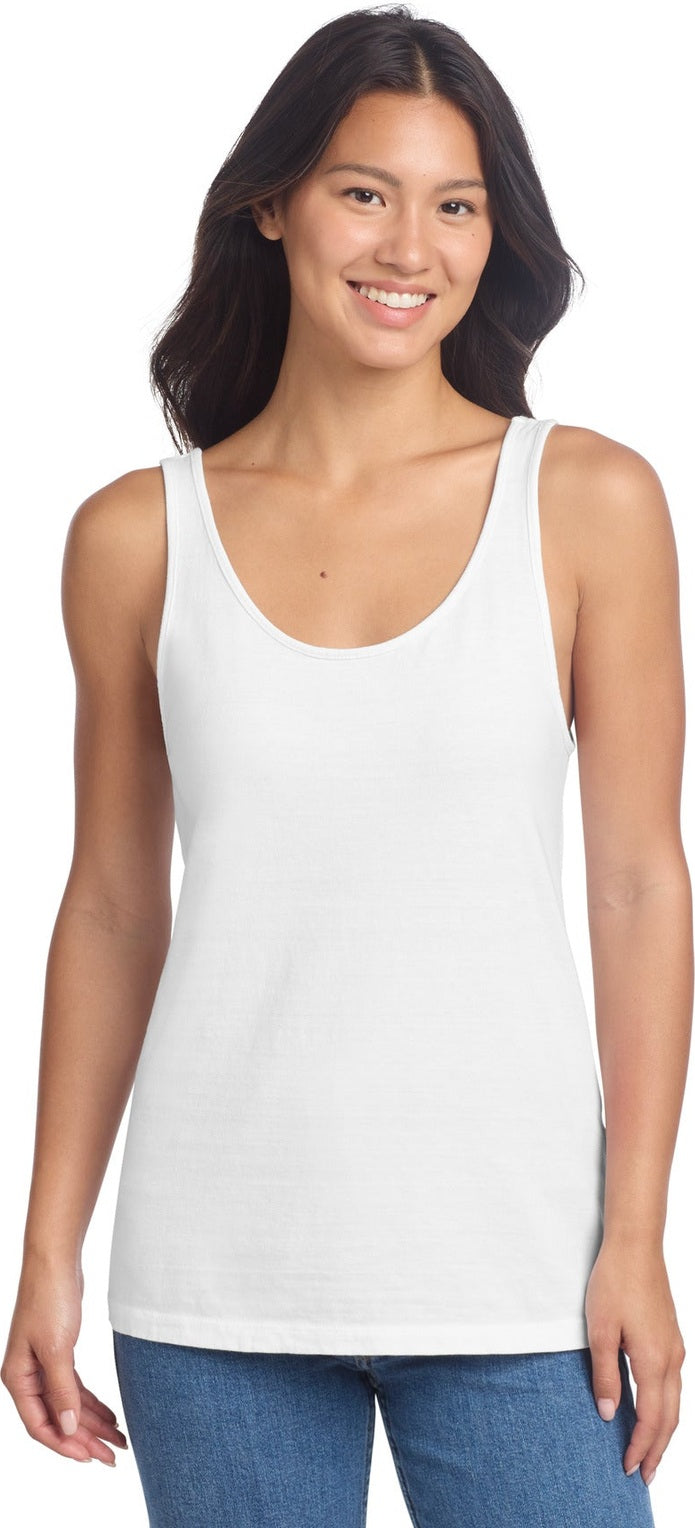 Front View of White Port & Co Women's Beach Wash Garment-Dyed Tank LPC099TT