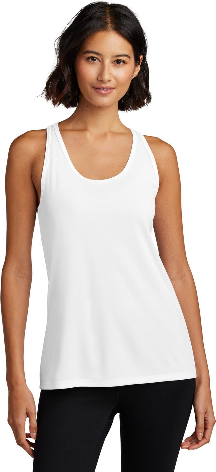 Front View of White Port & Co Women's Performance Tank LPC380TT