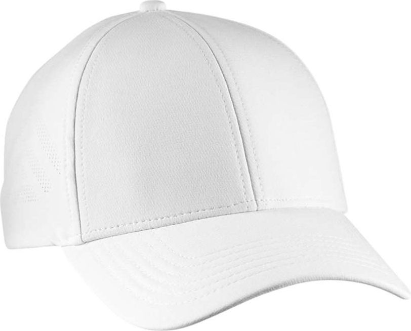 Front View of White Pro-Flow Cap - PF101