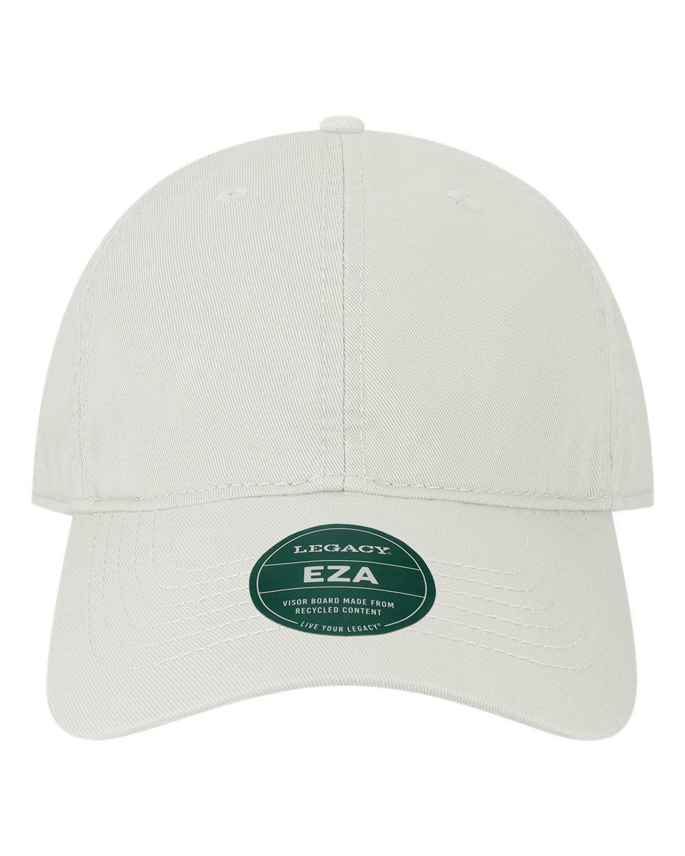 Front View of White Relaxed Twill Dad Hat - EZA