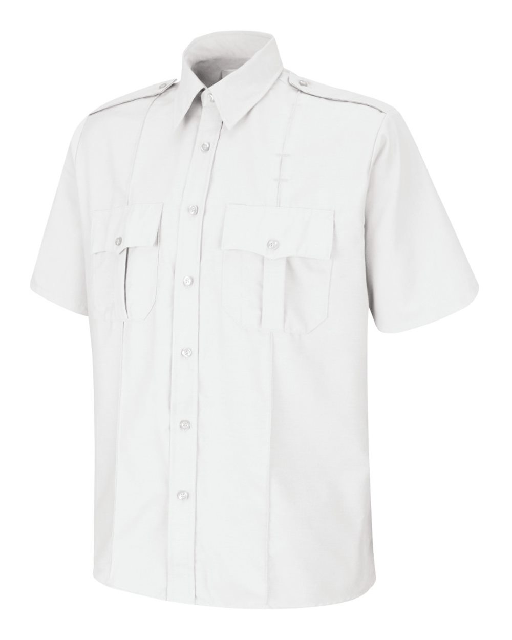 Front View of White Security Shirt - SP46