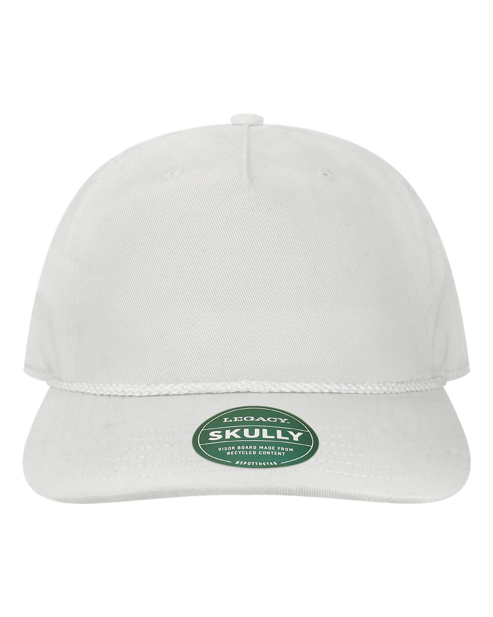 Front View of White Skully Cap - SKULLY