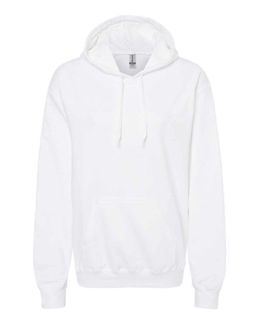 Front View of White Softstyle® Midweight Hooded Sweatshirt - SF500